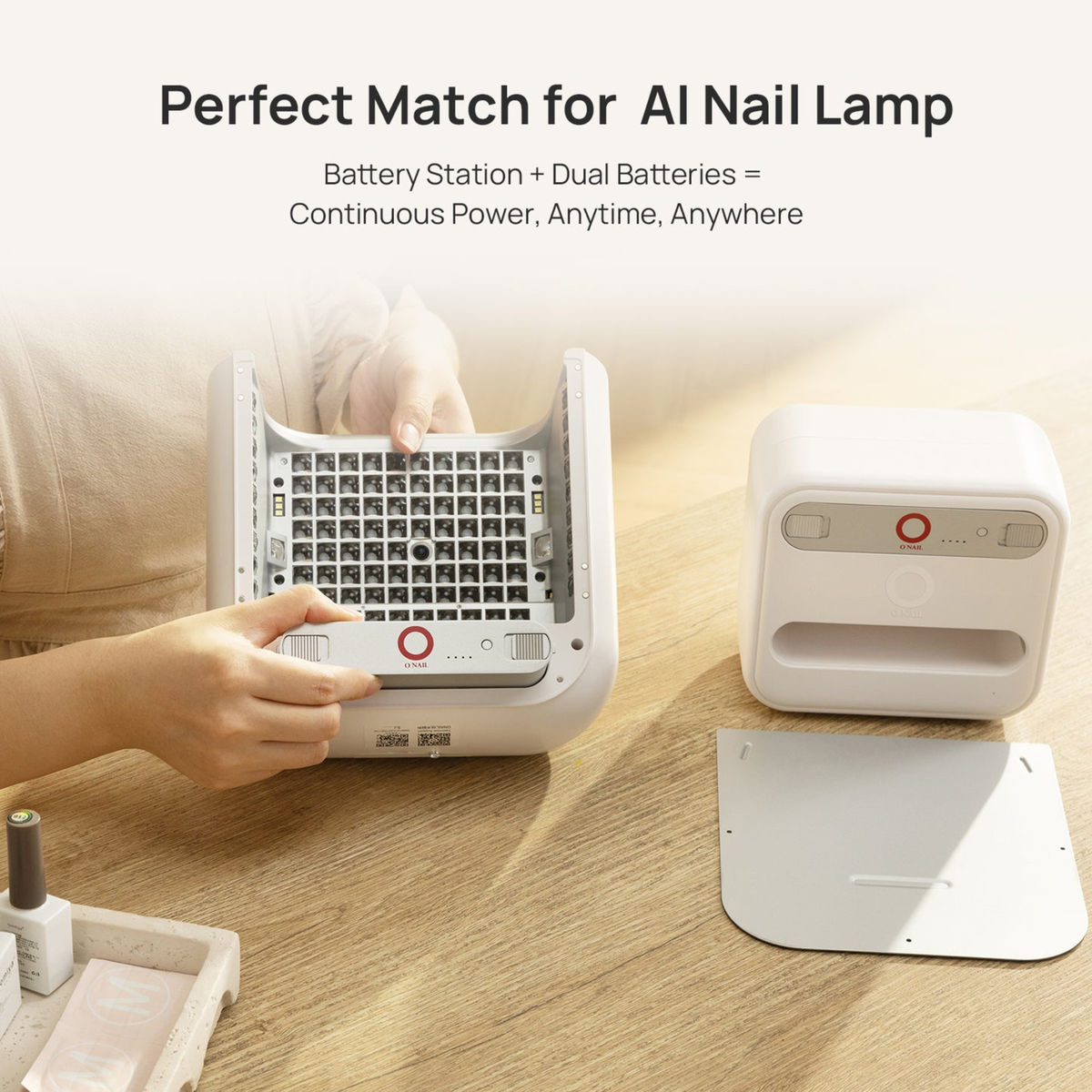 ONAILライト＋15600円の専用バッテリーパック＋リモコン ONail - Battery Charger for AI Nail Lamp (Charger Only