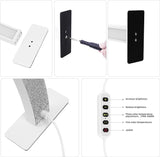 Sumika - Lámpara de media luna para mesa de manicura (blanco diamante)