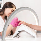 Sumika - Lámpara de media luna para mesa de manicura (negra y blanca)