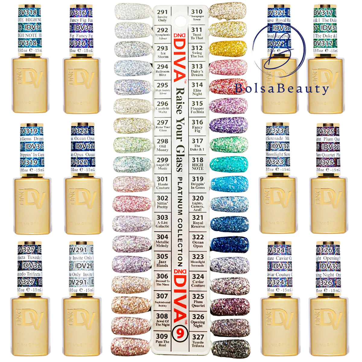 DND - DIVA Platinum Full Set 36 Colors (#291 - #327) – BolsaBeauty