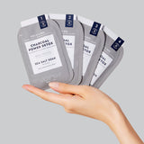 VOESH - Estuche Deluxe Spa 4 en 1 con 50 paquetes - Polvo de carbón desintoxicante