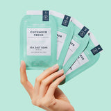 VOESH - Estuche Deluxe Spa 4 en 1, 50 paquetes, pepino fresco