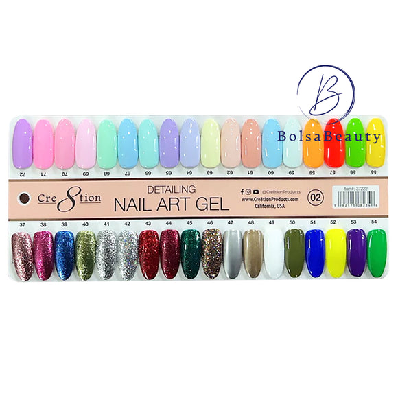 Cre8tion - Detail Nail Art Gel - Full Set Chart 02 (#37 - #72)