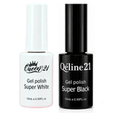 Queen21 - Gel Polish Super White, Super Black (15ml)