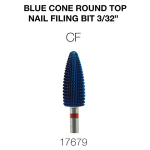 Cre8tion - Blue Cone Round Top - Nail Filing Bit - 3/32