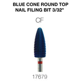 Cre8tion - Blue Cone Round Top - Nail Filing Bit - 3/32