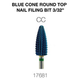 Cre8tion - Blue Cone Round Top - Nail Filing Bit - 3/32