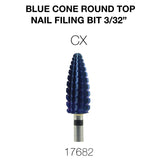 Cre8tion - Blue Cone Round Top - Nail Filing Bit - 3/32