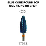 Cre8tion - Blue Cone Round Top - Nail Filing Bit - 3/32