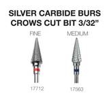 Cre8tion - Silver Carbide Burs - Crows Cut Bit - Fine 3/32