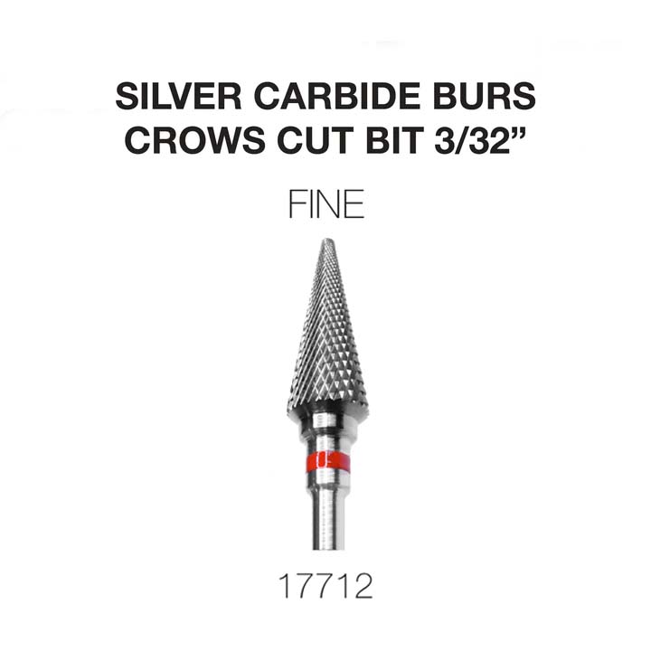 Cre8tion Carbide Silver, Burs Crows Cut Bit - FINE 3/32 '', 17712 Cre8tion Carbide Silver, Burs Crows Cut Bit - FINE 3/32 '', 17712