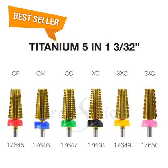 Cre8tion - Titanium 5 in 1 Nail Filing Bit 3/32