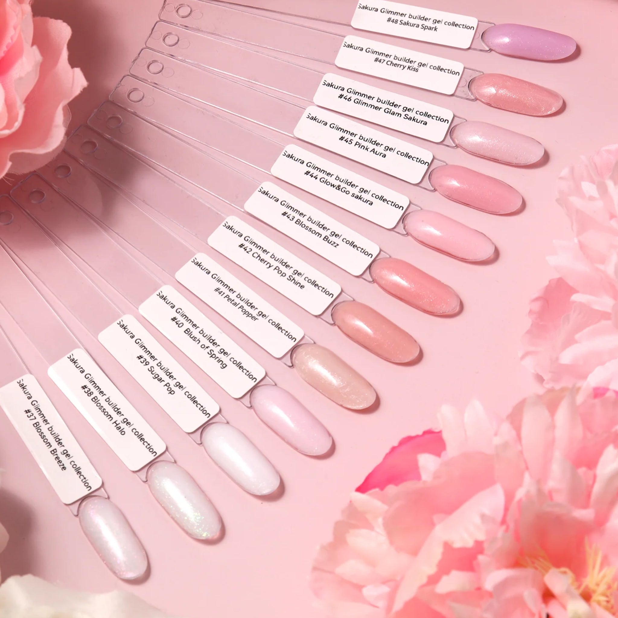 Zen - Builder Gel Sakura Glimmer Full Set (#37 - #48