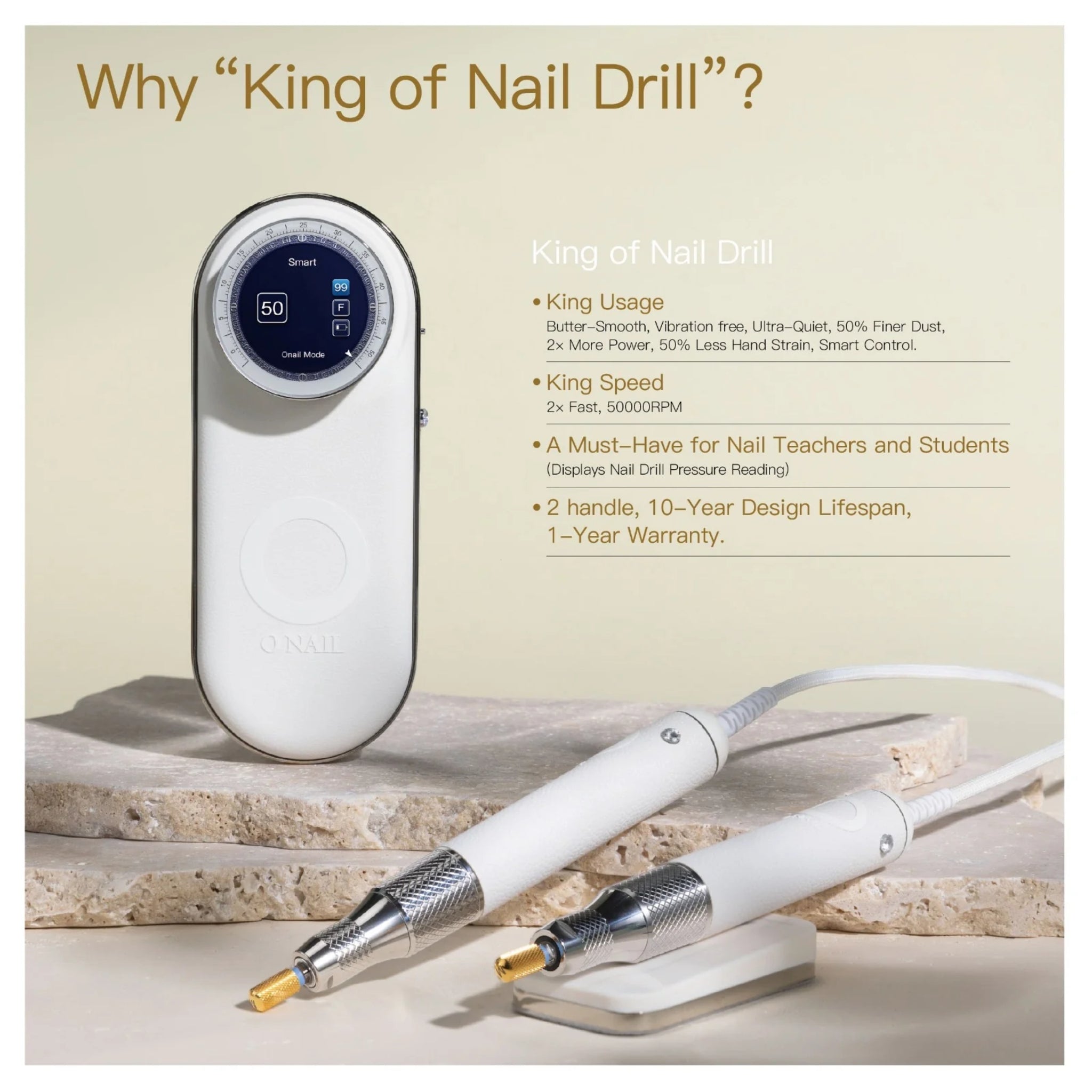 ONail - Nail Drill AI Precision Pro Max (White) - NEW 2026