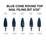 Cre8tion - Blue Cone Round Top - Nail Filing Bit - 3/32