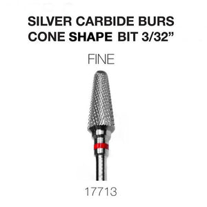 Cre8tion - Silver Carbide Burs - Cone Sharp Bit - Fine 3/32