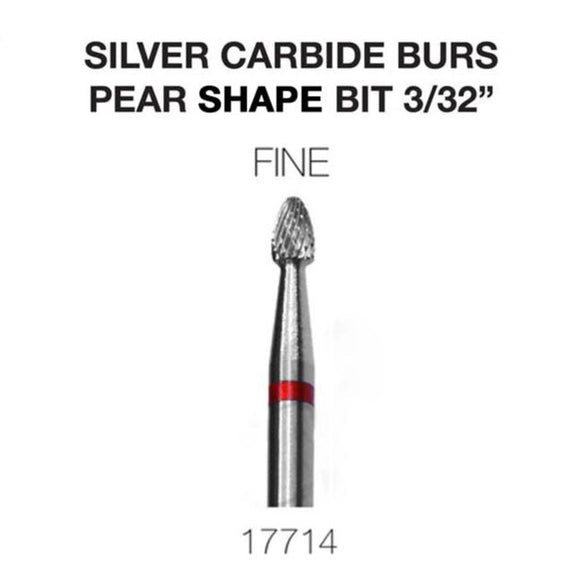 Cre8tion - Silver Carbide Burs - Pear Shape Bit - Fine 3/32