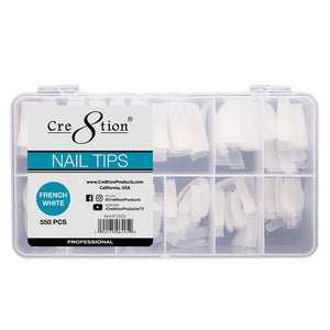 Cre8tion Nail Tips Natural/Transparente/Blanco francés (550 piezas/caja)