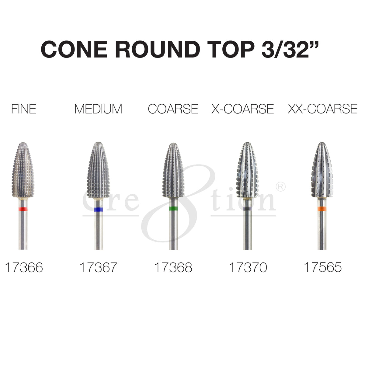 Cre8tion - Cone Round Top - Nail Filing Bit - 3/32 – BolsaBeauty Nail ...