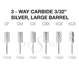 Cre8tion - Carbide Silver - Small & Large - 3/32 - 3-Way