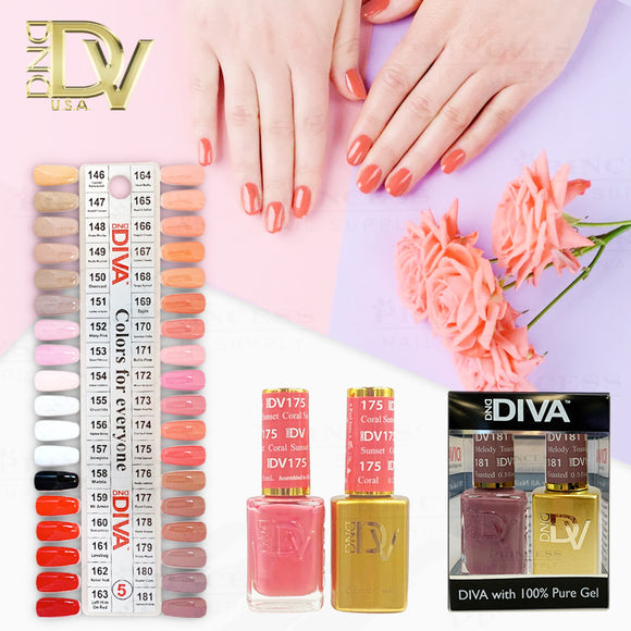 DND - Diva Gel & Lacquer Duo (#146 - #181) - Full Set 36 Colors