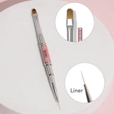 Zen - Dual Nail Art Brush 11mm (Oval/Square & Liner)