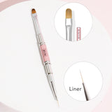 Zen - Dual Nail Art Brush 2 Heads (Oval, Square & Liner)