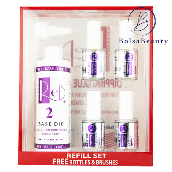 Red - Dip System: #2 Base Refill (6oz)