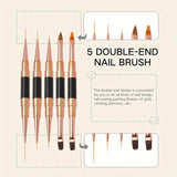 BolsaBeauty - Nail Art Dual End Brush (Set 5pcs)