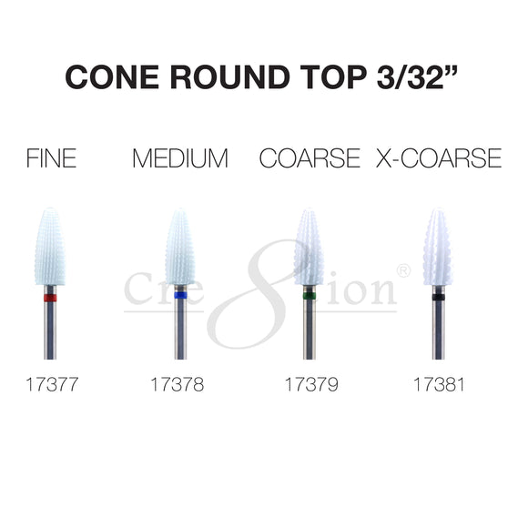 Cre8tion - Ceramic Bits - Cone Round Top - 3/32