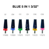 Cre8tion - Blue 5 in 1 Nail Filing Bit 3/32