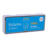 DND - Soft Gel Tips 1000pcs - Stiletto (XS, S, M, L, XL)