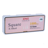DND - Soft Gel Tips 1000pcs - Square (XS, S, M, L, XL)