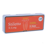 DND - Soft Gel Tips 1000pcs - Stiletto (XS, S, M, L, XL)