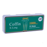 DND - Soft Gel Tips 1000pcs - Coffin (XS, S, M, L, XL)