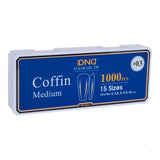 DND - Soft Gel Tips 1000pcs - Coffin (XS, S, M, L, XL)