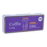 DND - Soft Gel Tips 1000pcs - Coffin (XS, S, M, L, XL)