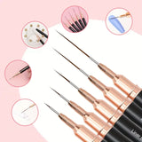 BolsaBeauty - Nail Art Liner Brush Ultra Thin (Set 5pcs)