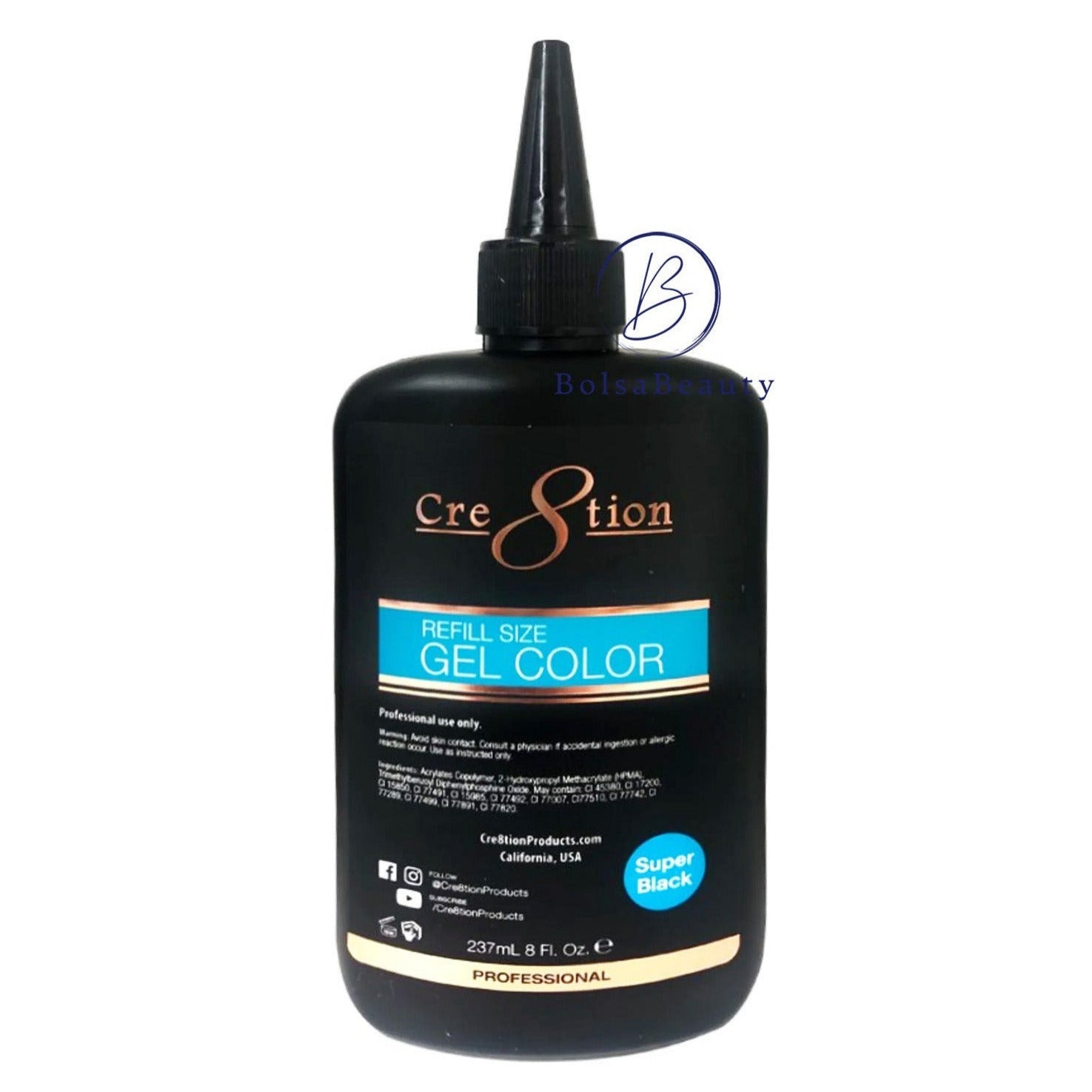 Cre8tion - Gel Super White, Super Black Refill (8oz) – BolsaBeauty
