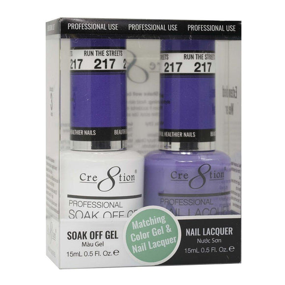 Cre8tion - Duo Gel y laca de uñas sólida 0.5oz (#217 a #288)