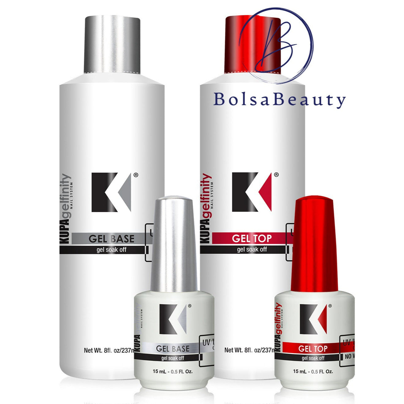 thumbnail image 2 of KUPA GelFinity Gloss Gel Topcoat Bundle - 8 Oz + 0.5 Oz - Clear, Shiny Finish 2 of 5