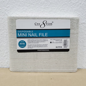 Cre8tion - Mini Nail File 50pcs (White/ Zebra)
